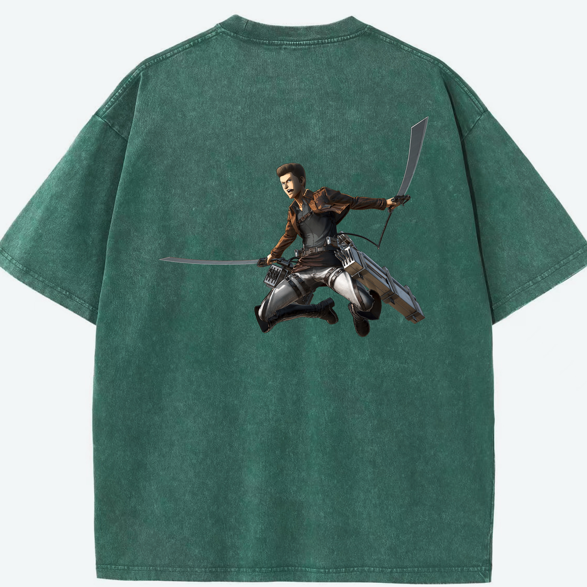 （画像用） 進撃の巨人 Attack on Titan 綿100% ヴィンテージ風 半袖Tシャツ（背面プリント）